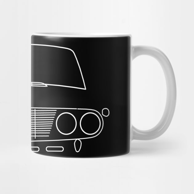 Lancia Fulvia classic car outline graphic (white) by soitwouldseem